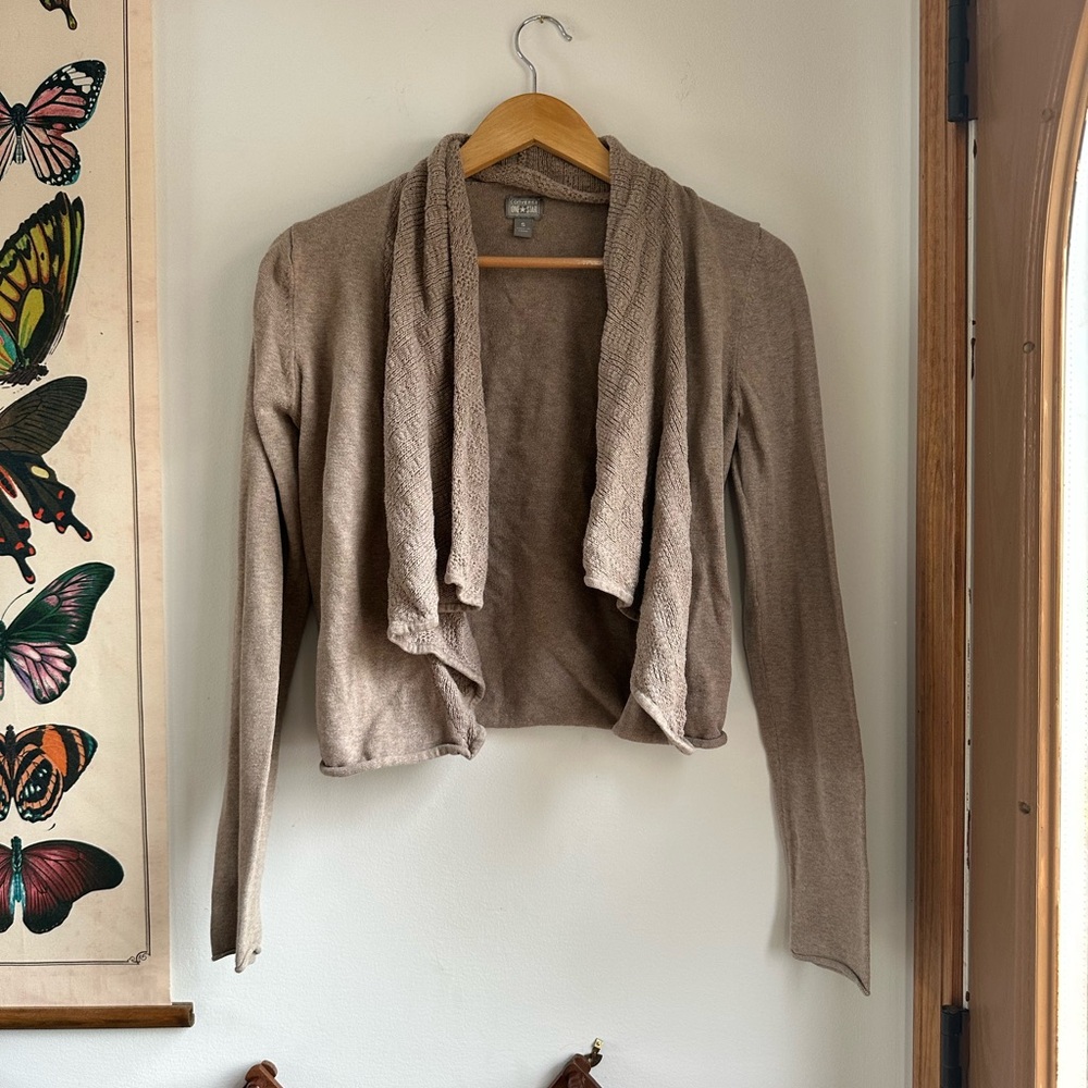Converse Cotton Tan Cardigan Sweater